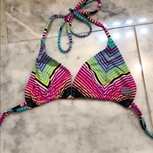 Rainbow Striped Bikini Top